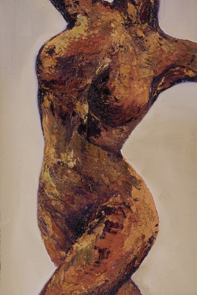 FEMALE TORSO IN COPPER & GOLD by Susan Cronin  at Dolan's Art Auction House