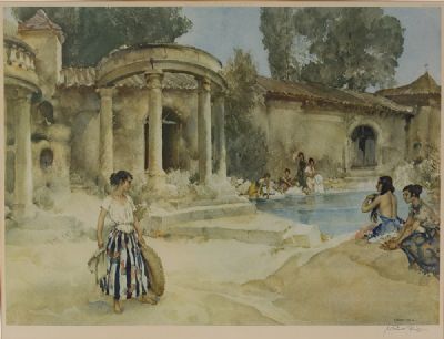 AWKWARD ENCOUNTER by Sir William Russell Flint RA at Dolan's Art Auction House