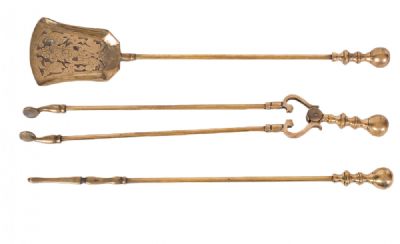 Set Brass Fire Irons at Dolan's Art Auction House