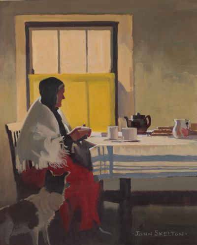 CUP OF TEA, IN THE MORNING SUNLIGHT by John Skelton  at Dolan's Art Auction House