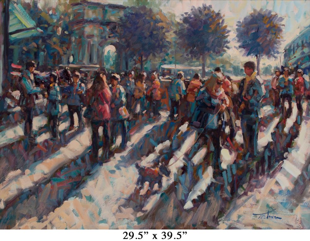SUNDAY MORNING ON STEPHENS GREEN by Norman Teeling  at Dolan's Art Auction House