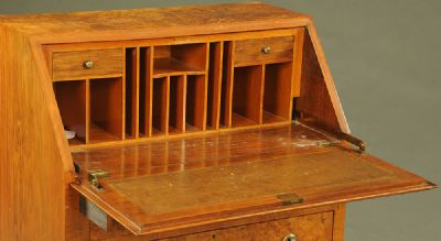 Walnut Bureau with Fitted Interior at Dolan's Art Auction House