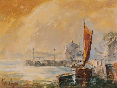 HARBOUR AT SUNSET by Agnes Hawkins  at Dolan's Art Auction House