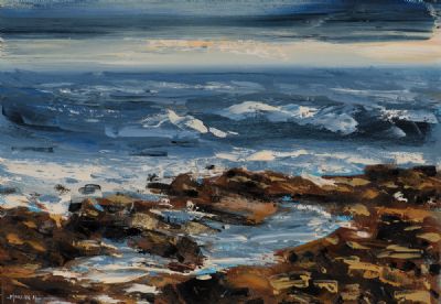 WHERE THE BURREN MEETS THE SEA by Henry Morgan  at Dolan's Art Auction House