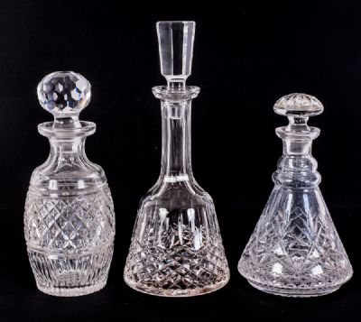 3 Glass Decanters at Dolan's Art Auction House