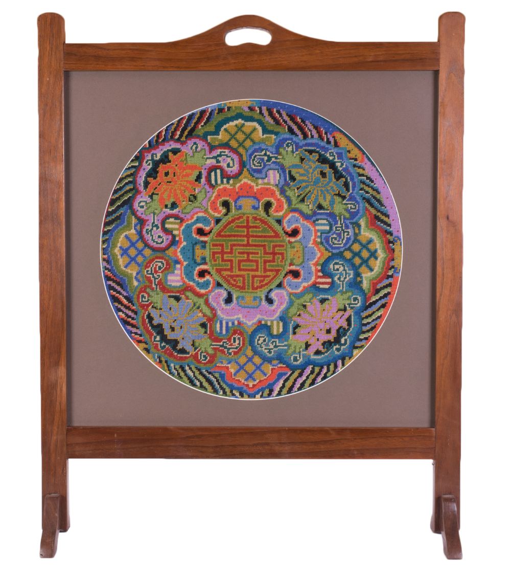 Firescreen with Needlework Tapestry at Dolan's Art Auction House