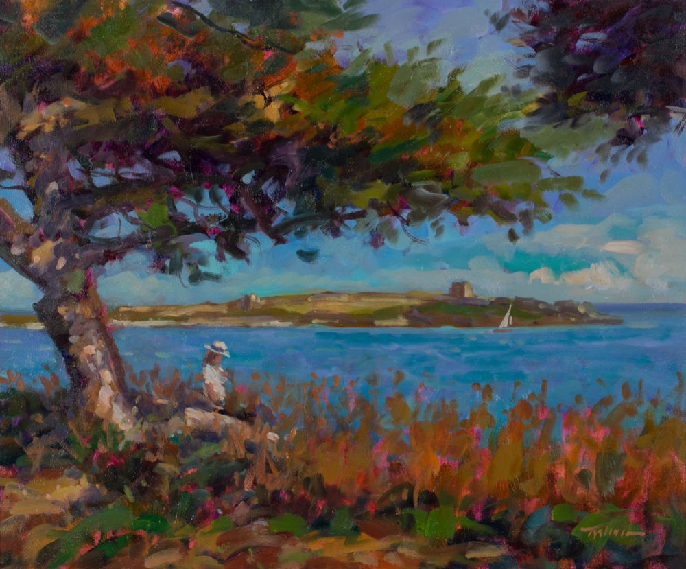 SUMMER SHADE NEAR DALKEY ISLAND by Norman Teeling  at Dolan's Art Auction House
