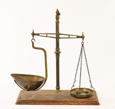 Vintage Brass Balance Scales at Dolan's Art Auction House