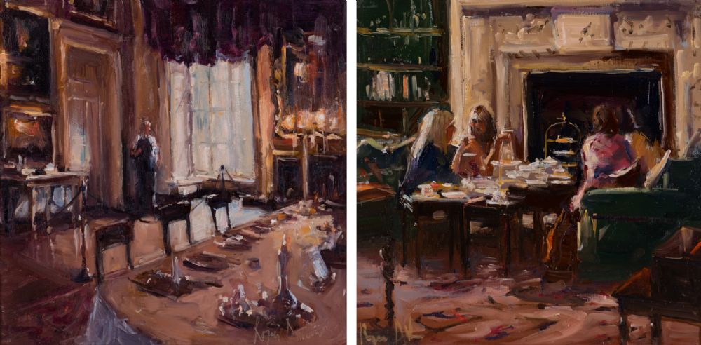 AFTERNOON TEA & TABLE FOR DINNER by Roger Dellar ROI at Dolan's Art Auction House