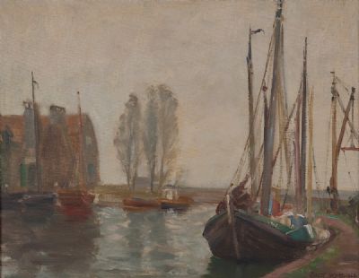 A QUIET HARBOUR by Ernest Hayes RHA at Dolan's Art Auction House