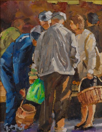 THE GREEN SHOPPING BAG by Graham Elliott  at Dolan's Art Auction House
