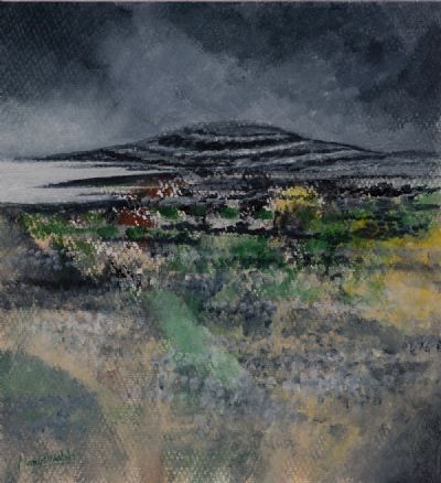 ALMOST DARK, ON A MOONLIT BURREN by Manus Walsh  at Dolan's Art Auction House