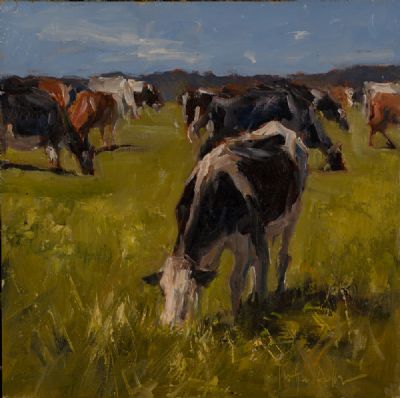 MEADOW GRAZING by Roger Dellar ROI at Dolan's Art Auction House