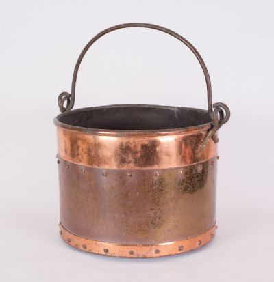 Copper & Brass Coal or Log Bucket at Dolan's Art Auction House
