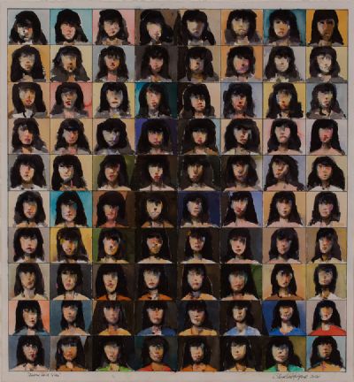 BLACK HAIR GIRL by Charles Harper RHA at Dolan's Art Auction House