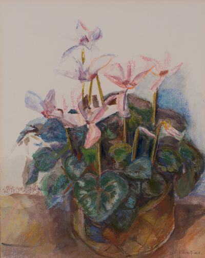 CYCLAMEN ON THE WINDOWSILL by Eleanor Whitfield  at Dolan's Art Auction House