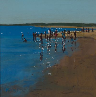 SUMMER BEACH by John Morris  at Dolan's Art Auction House
