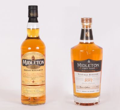 Midleton Very Rare Irish Whiskey 2017, 2 Bottles, Old and New style at Dolan's Art Auction House