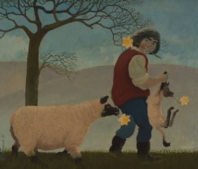 SPRING LAMB by Kenneth Butler Evans  at Dolan's Art Auction House