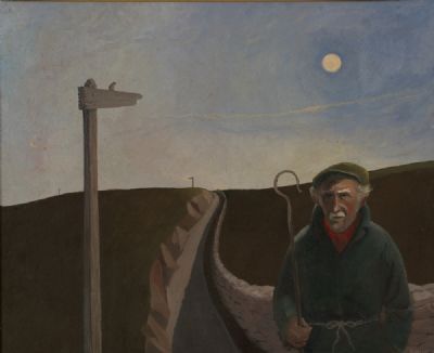 THE SHEPHERD & THE SPARROW, by Kenneth Butler Evans . . . the Artist was Related to Jack B. Yeats and William Butler Yeats at Dolan's Art Auction House