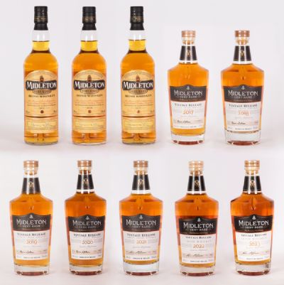 Collection of 10 Midleton Very Rare Irish Whiskeys, 2015 to 2023 at Dolan's Art Auction House