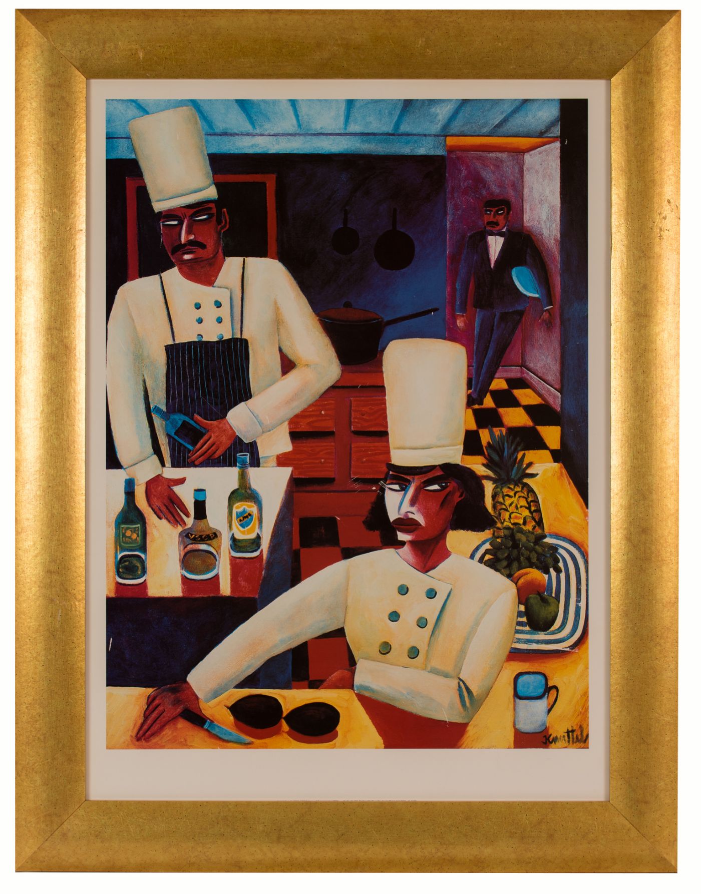 HOT CHEFS IN THE KITCHEN by Graham Knuttel  at Dolan's Art Auction House