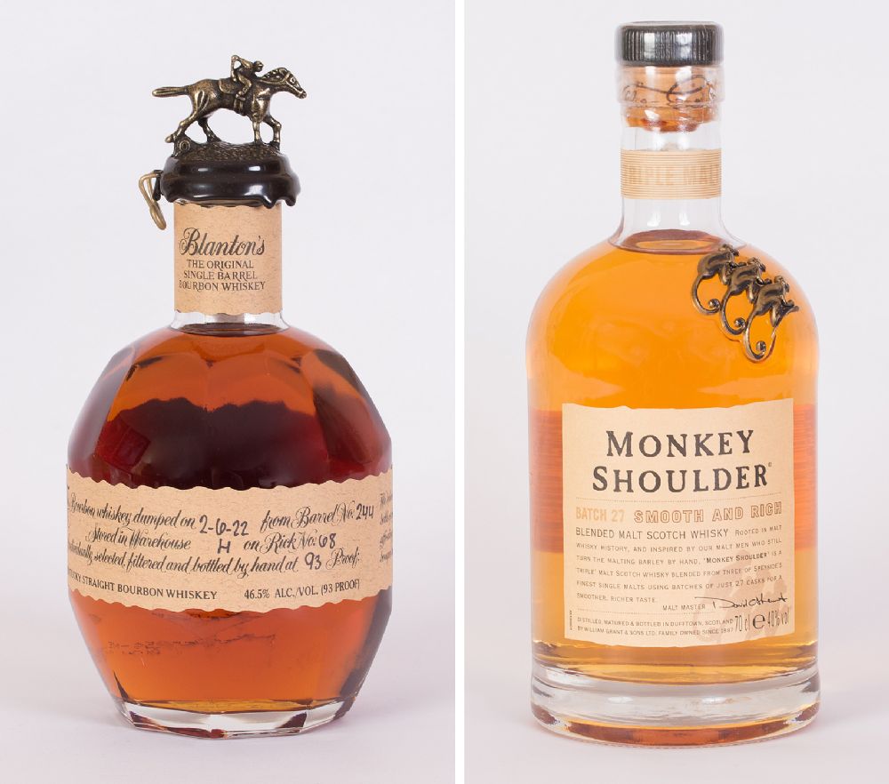 Whisky Scotch & Auction House, Single Art Blanton\'s Ireland Whiskey Shoulder Bourbon Dolan\'s Barrel Monkey Malt Original | Blended