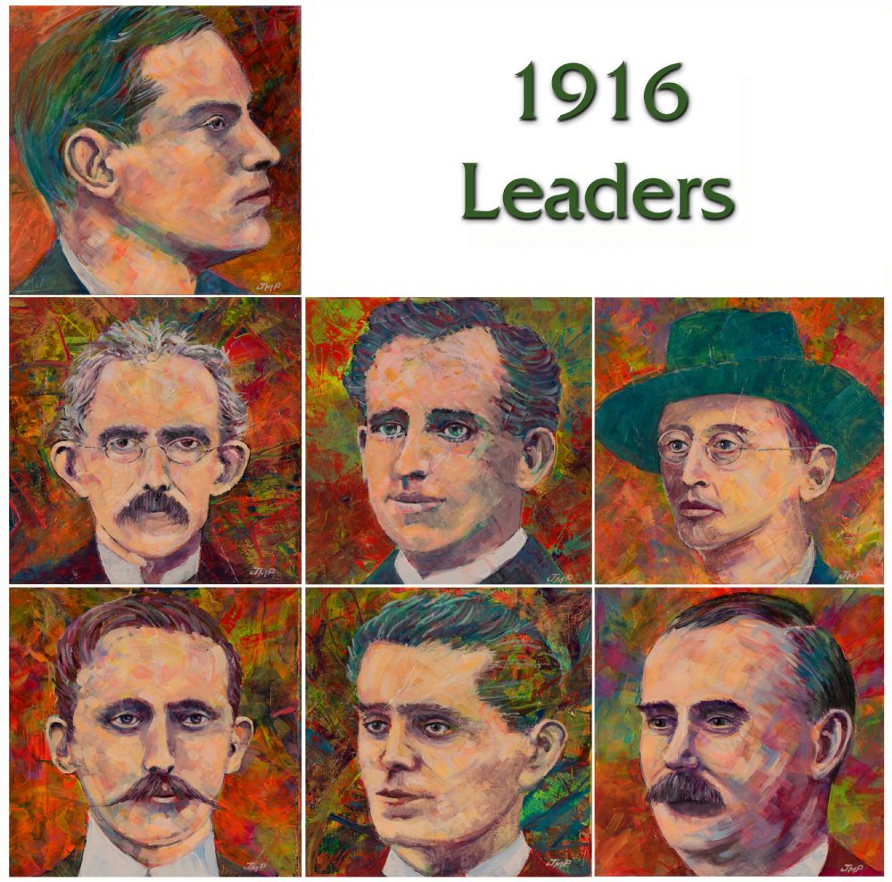 THE 1916 LEADERS, THE SEVEN SIGNATORIES OF THE PROCLAMATION by Jim McPartlin  at Dolan's Art Auction House